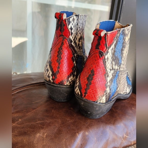 Golden Goose Crosby Snake-Print Western Ankle Boots - Picture 2 of 7